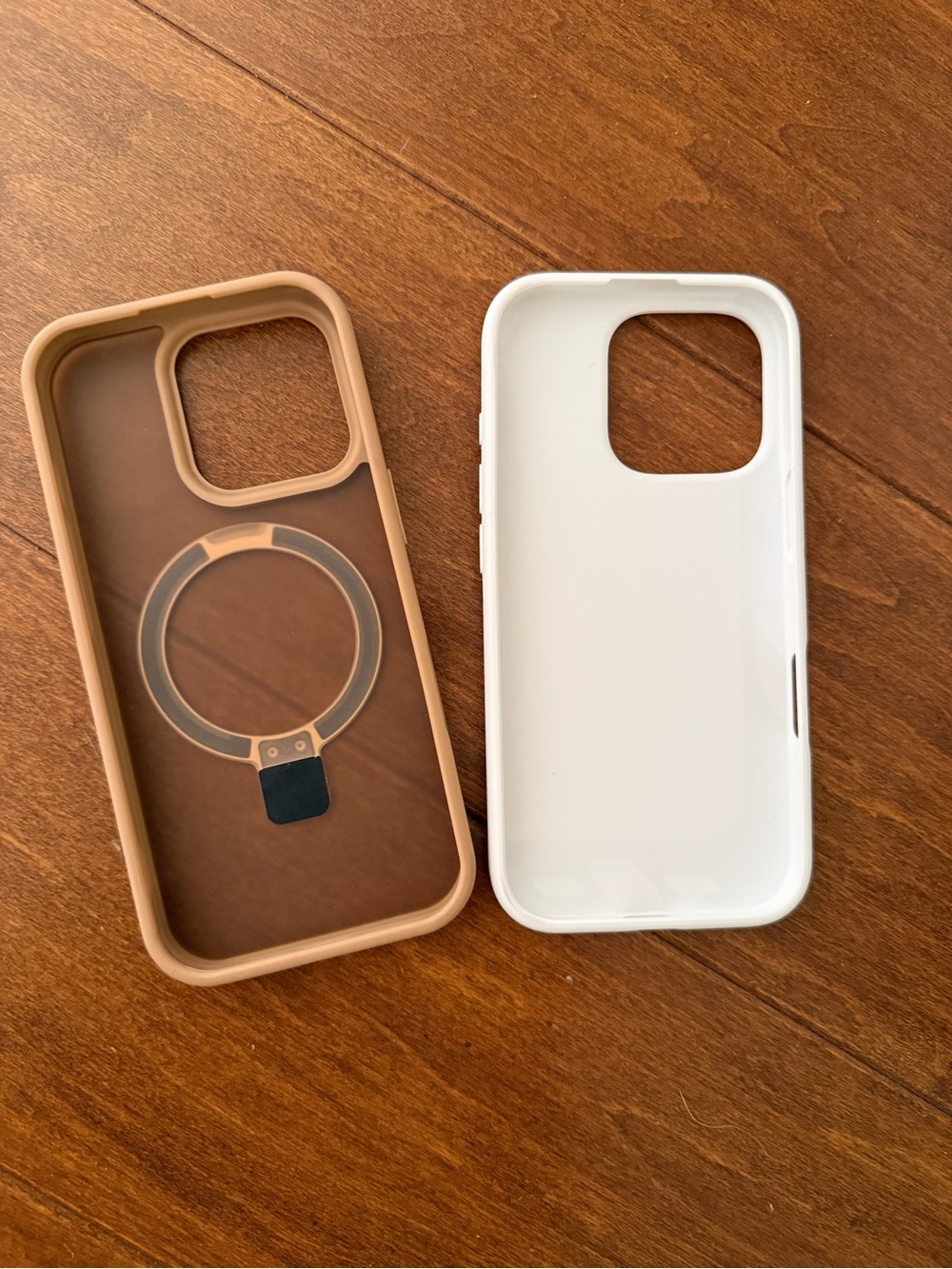 White and Beige Magnetic-Compatible Phone Case Duo-16 pro